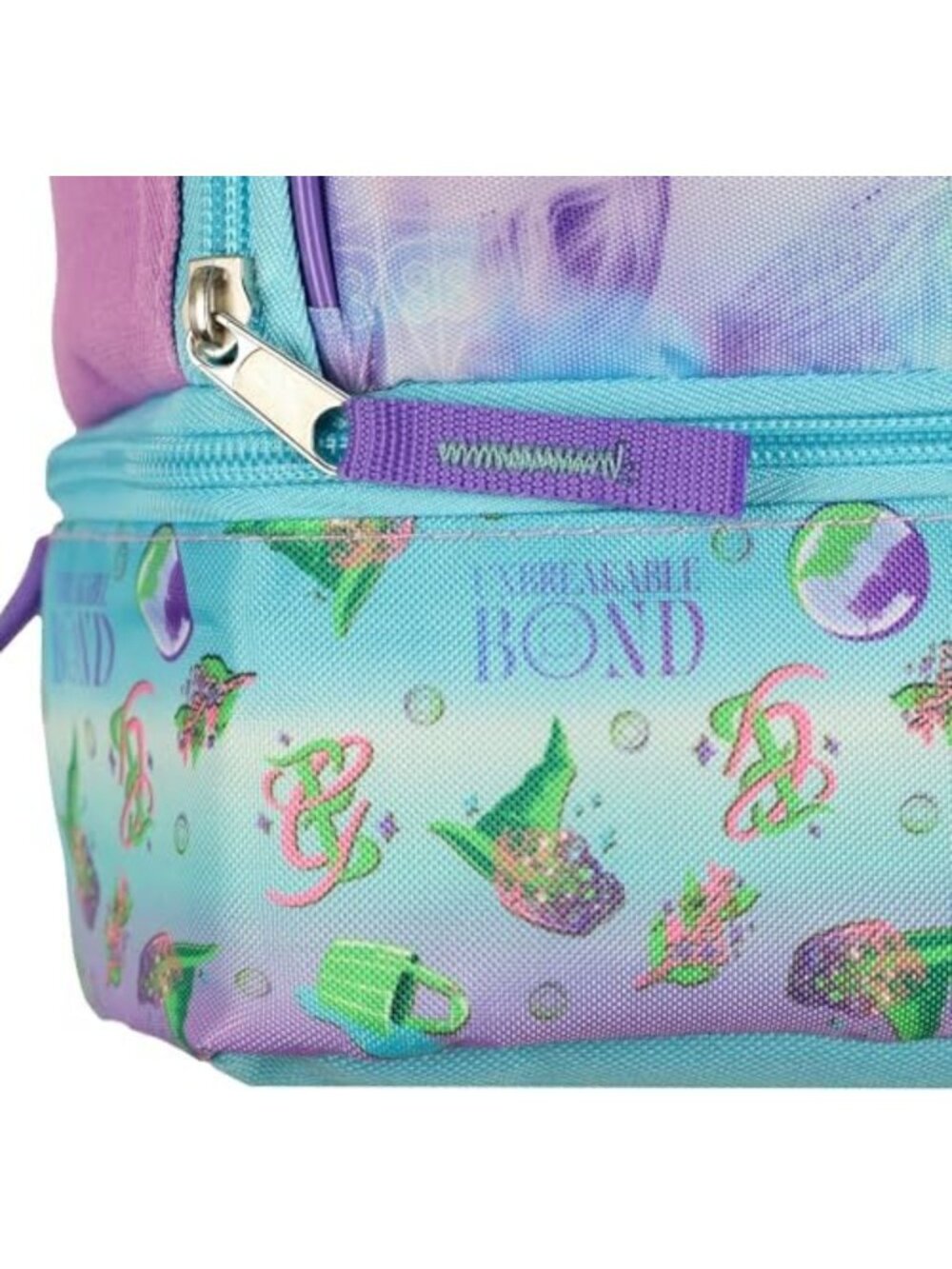 Insulated Dual Compartment Tote Bag - Glinda & Elphaba Design, 9" Lunch Box - Picture 2 of 7